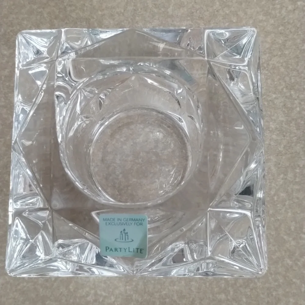PartyLite Quad Lead Crystal Votive Candle Holder, never used